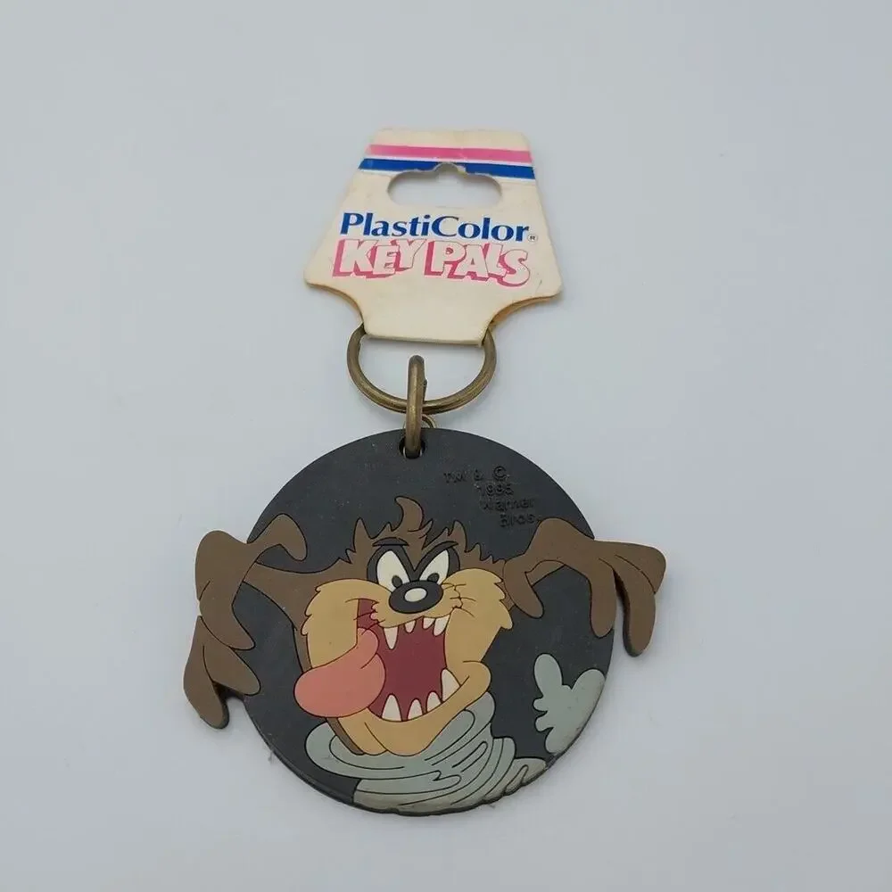 Vintage Tasmanian Devil Taz Soft Plastic Key Chain 1995 Looney Tunes‎ Clip Ring